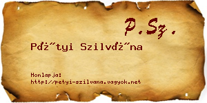Pétyi Szilvána névjegykártya